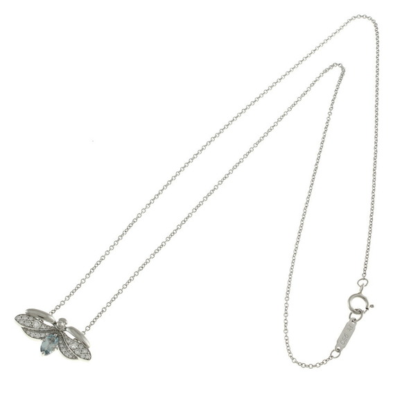 Tiffany Paper Flower Firefly Necklace Platinum Blue Topaz - Picture 7 of 7